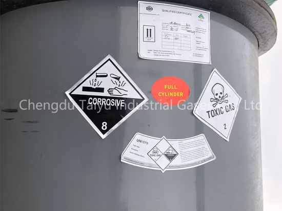 ロシア市場向けの工業用ガス、工業用グレード、99.9% 二酸化硫黄、SO2 ガスの工場供給